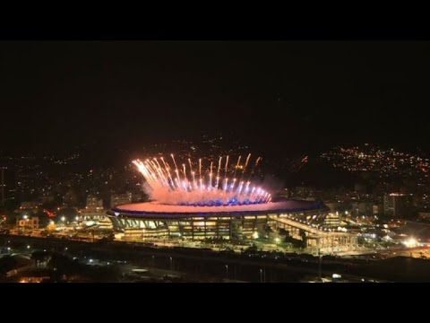 Fireworks mark the official opening of Rio 2016 Olympics