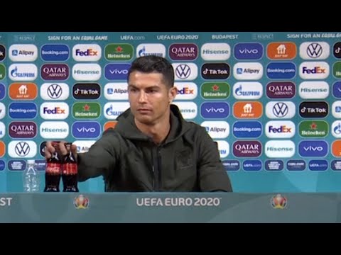 &#039;Drink water&#039;: Ronaldo removes Coca-Cola bottles in press conference