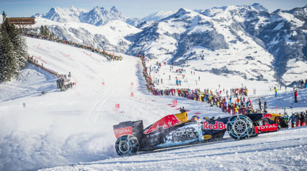 Max Verstappen performs during the F1 Showrun at the Hahnenkamm in Kitzbuehel, Austria on Jannuary 14, 2016. // Philip Platzer/Red Bull Content Pool // P-20160114-00315 // Usage for editorial use only // Please go to www.redbullcontentpool.com for further information. //
