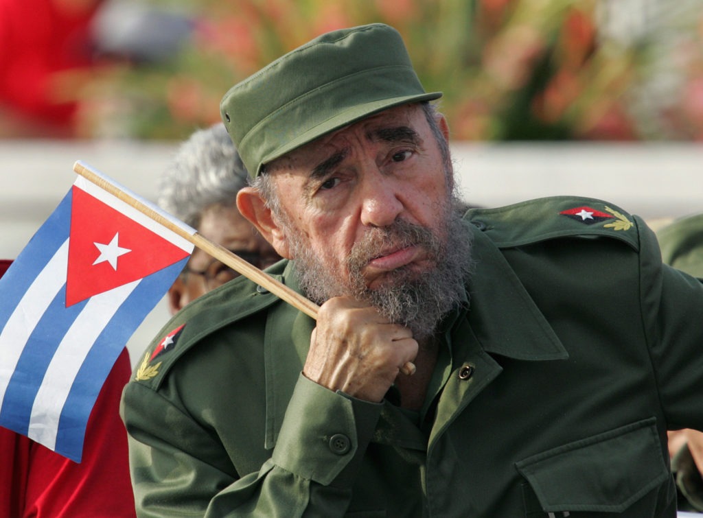 Cuban President Fidel Castro listens to a speaker during the May Day parade in Havana's Revolution Square in this May 1, 2005 file photo. Ailing Cuban leader Fidel Castro said on February 19, 2008 that he will not return to lead the country, retiring as head of state 49 years after he seized power in an armed revolution. REUTERS/Claudia Daut/Files (CUBA)